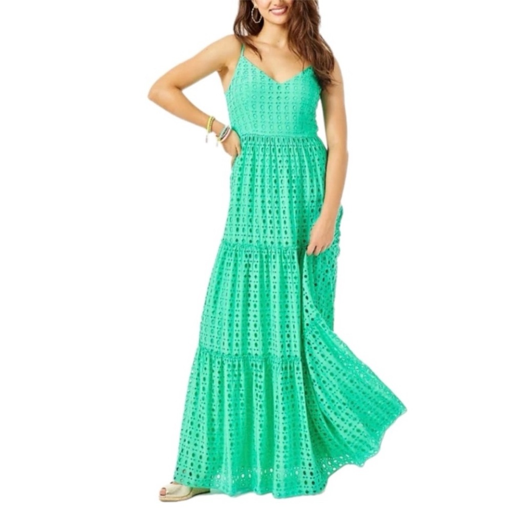 Lilly Pulitzer Green Melody Eyelet Maxi Dress
